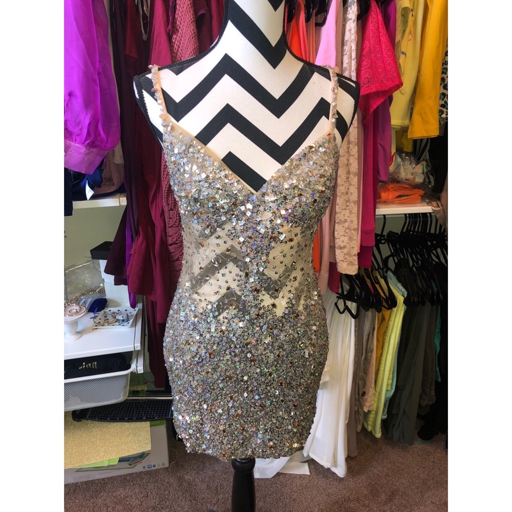 NUDE BLING DRESS